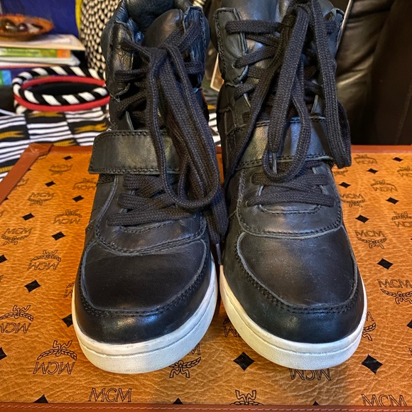 ASH ‘Cool Ter’ Black Leather Hidden Wedge Sneakers, 40M - Picture 7 of 7
